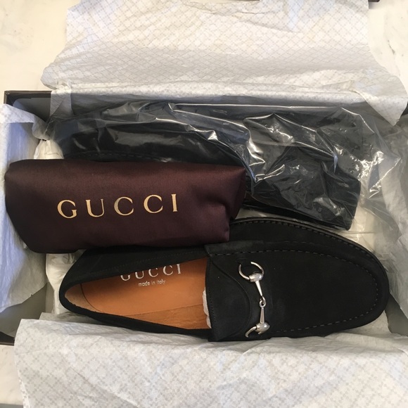 Gucci Horsebit Suede Loafers in Black - Picture 7 of 8